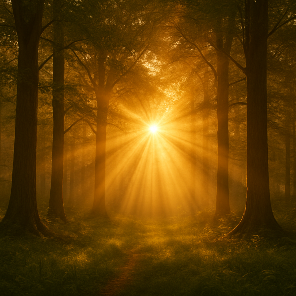 Zonnewende 2026 - zonlicht door bomen